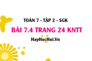 Bài 7.4 trang 24 Toán 7 Tập 2 Kết nối tri thức